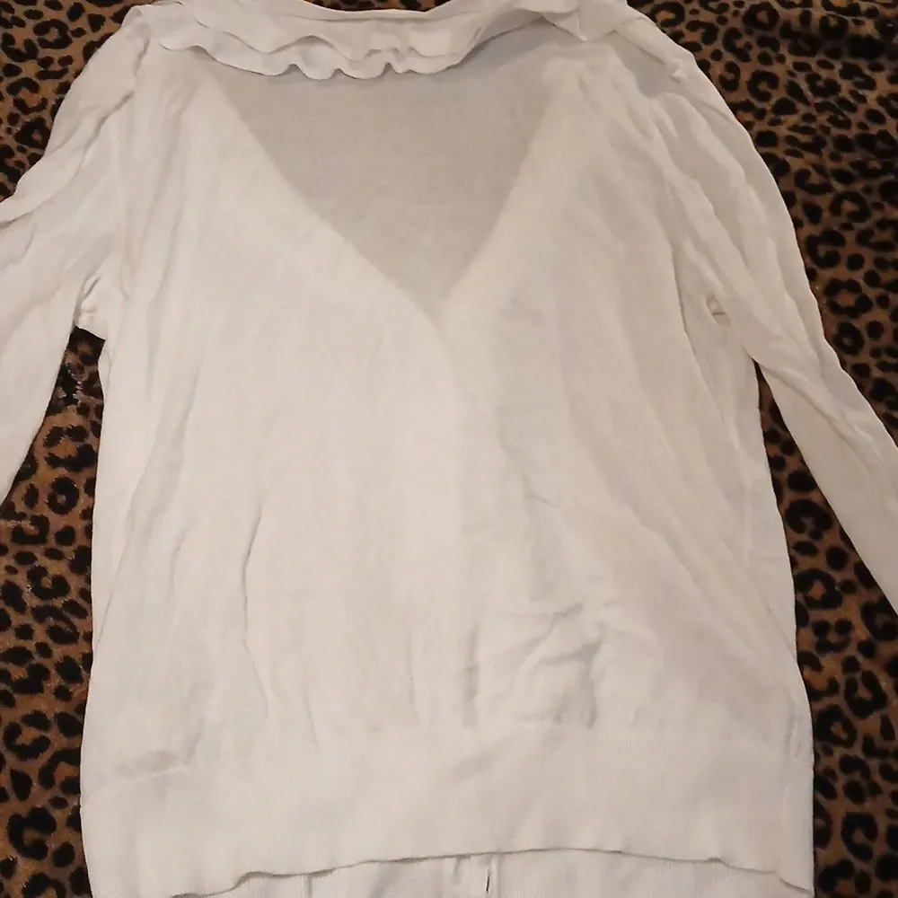 Talbots Petites Lightweight Ruffled Cardigan Size Petite Small